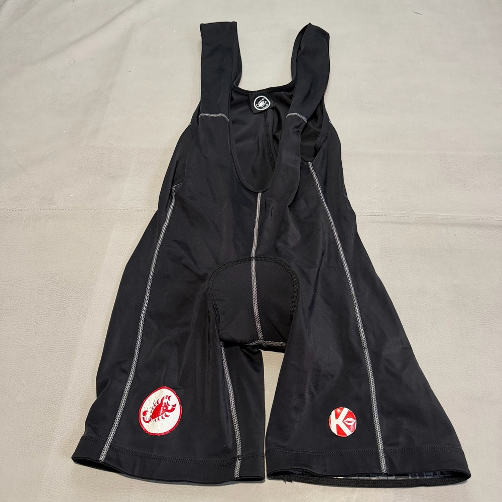Castelli Bib Shorts Men XL Black Padded Compression Stretch Biking Outdoor-L6512